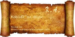 Koblász Alex névjegykártya