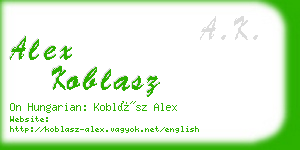 alex koblasz business card